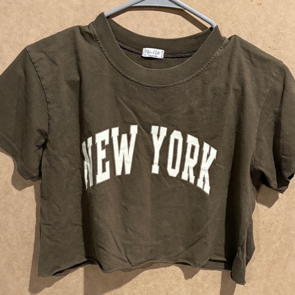 Brandy Melville Olive New York Tee